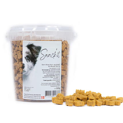 Snack'it - Semi-Moist Mini Bones m. Ost, 500g