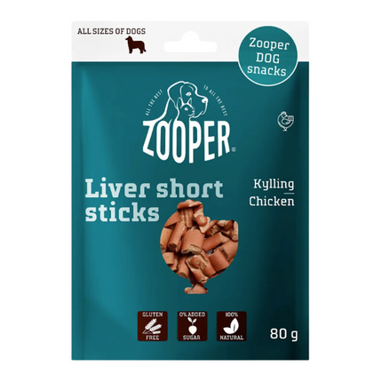 Zooper - Sticks m. Kyllingelever, 80g. (BF. 31/7-25)