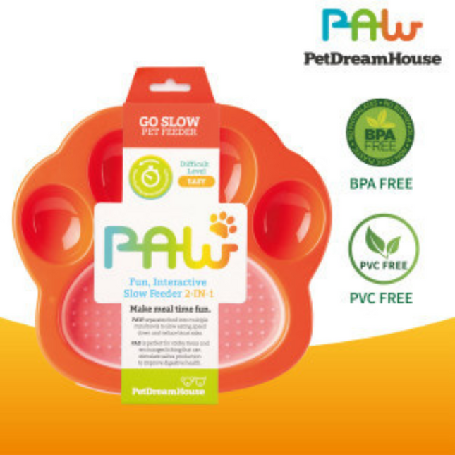 2-i-1 Paw Feeder & Slikkemåtte, Orange