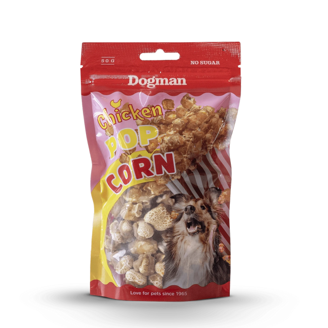 Dogman - Popcorn m. kylling, 50g