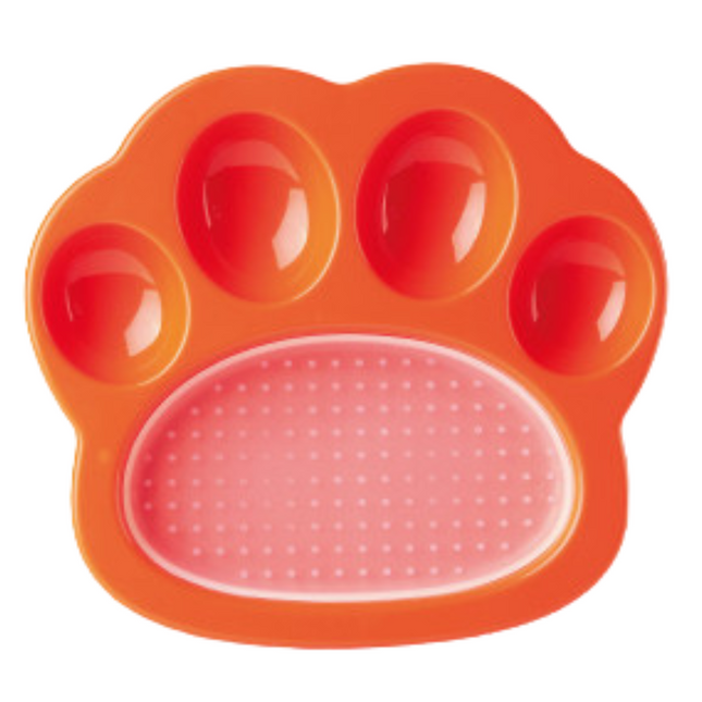 2-i-1 Paw Feeder & Slikkemåtte, Orange