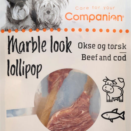 Companion Marble Look Slikkepinde - Okse & Torsk, 2x35 g