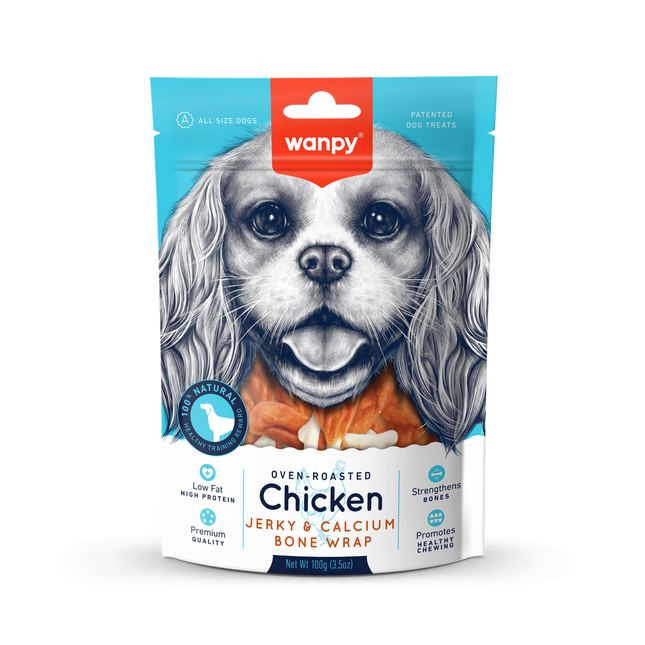 Wanpy - Chicken Jerky & Calcium Bone Wrap 100g