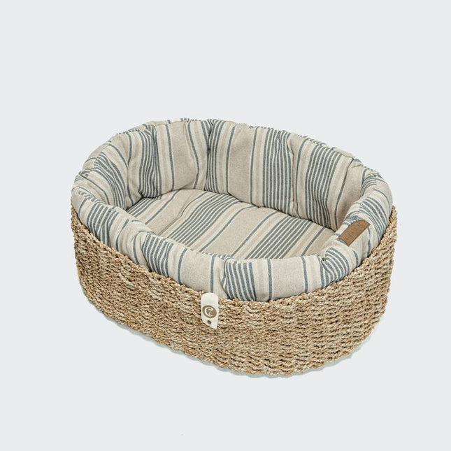 Cloud7 hundeseng, Lazy Linen Stripes, Natural/Blue