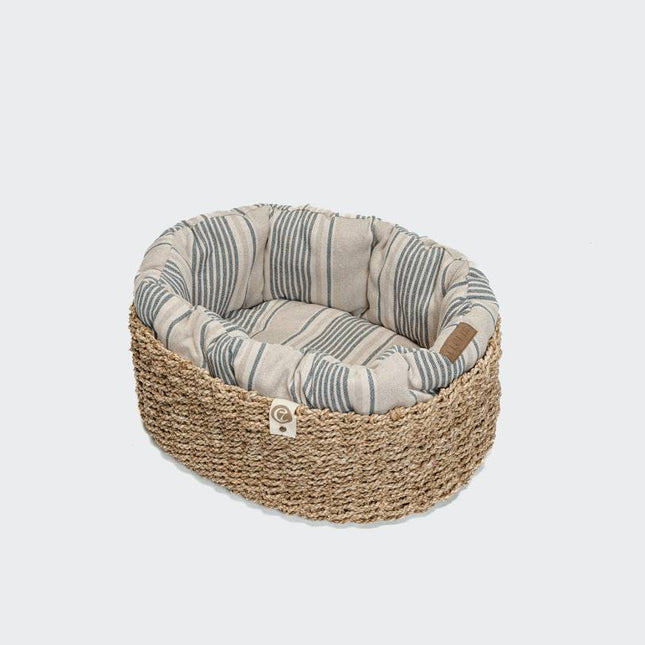 Cloud7 hundeseng, Lazy Linen Stripes, Natural/Blue