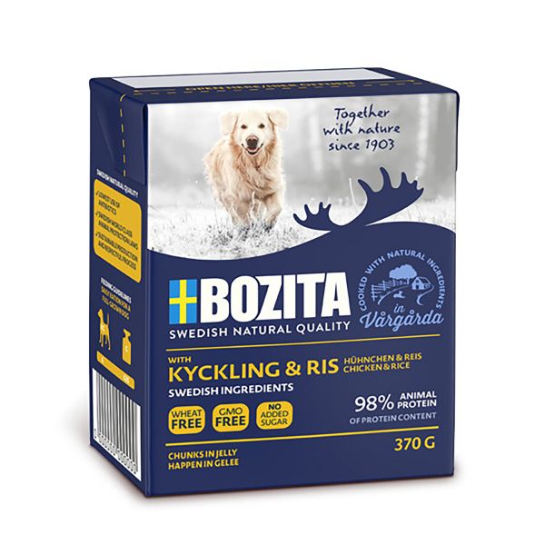 Bozita - Gelé m. Kylling & Ris, 370g