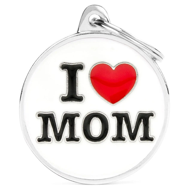 Hundetegn Charm, I Love Mom My Family