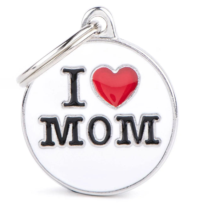 Hundetegn Charm, I Love Mom My Family